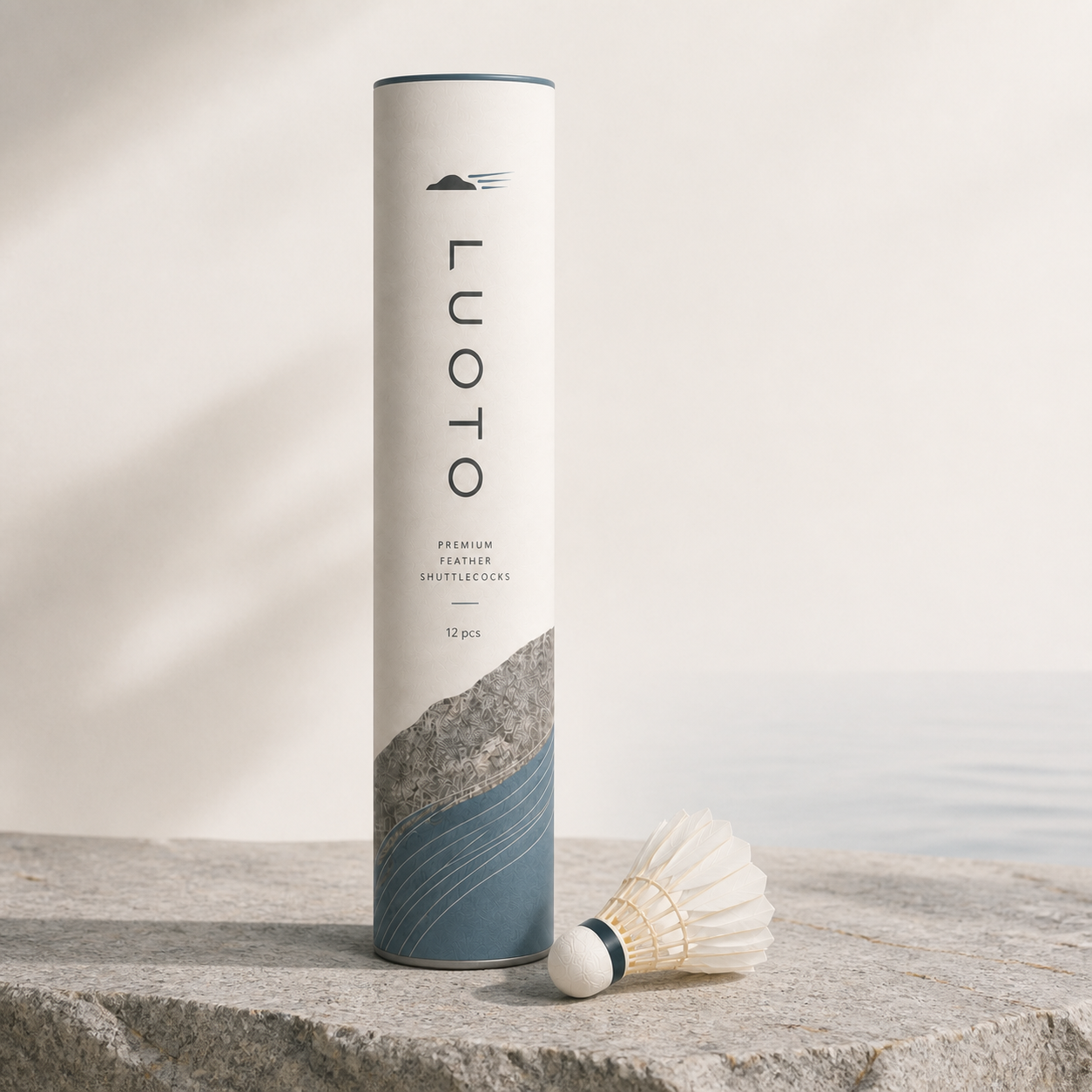 LUOTO premium feather shuttlecocks tube with one natural feather shuttlecock