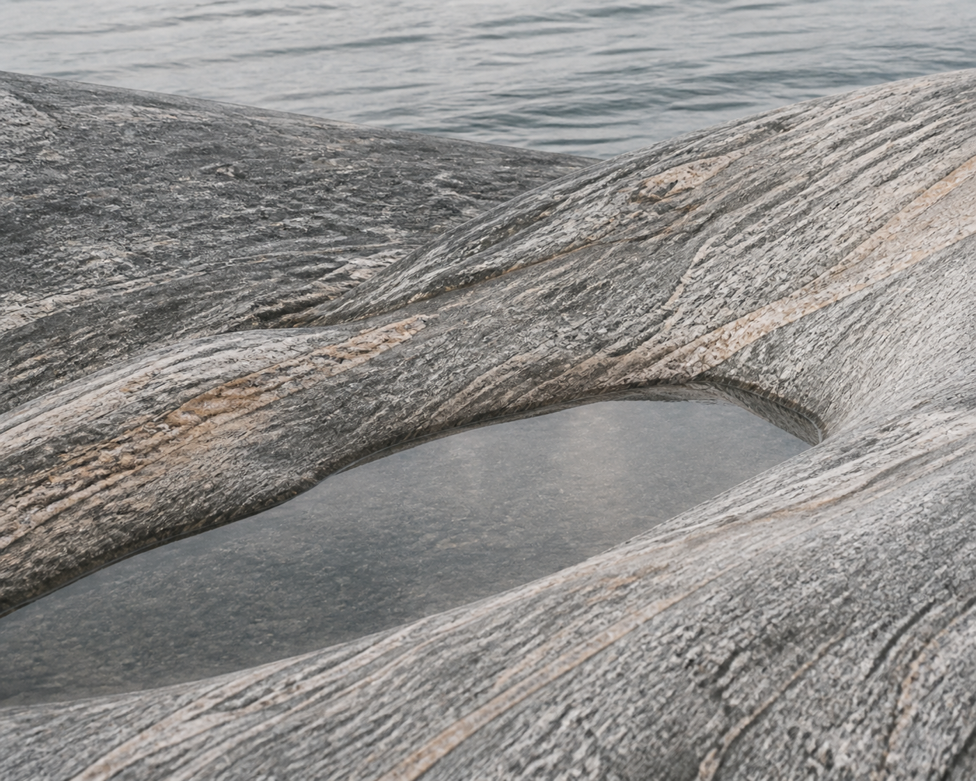 Close view of smooth coastal granite on the Finnish archipelago